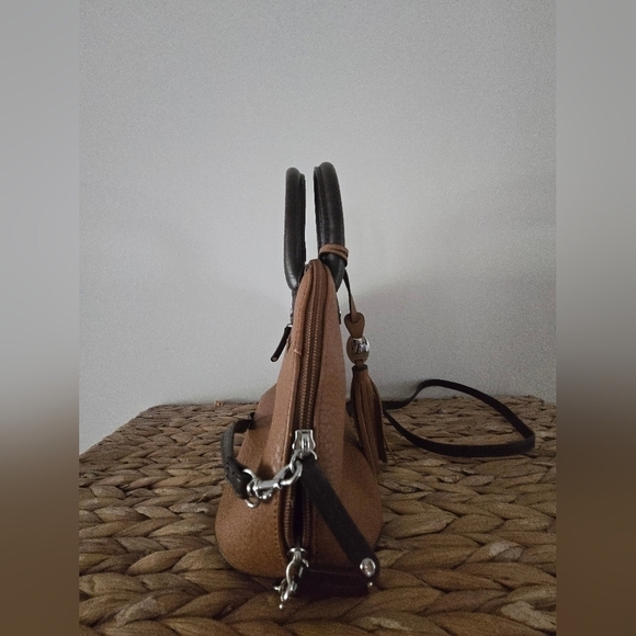 Tignanello Leather Brown Satchel with Crossbody Strap - Picture 3 of 12